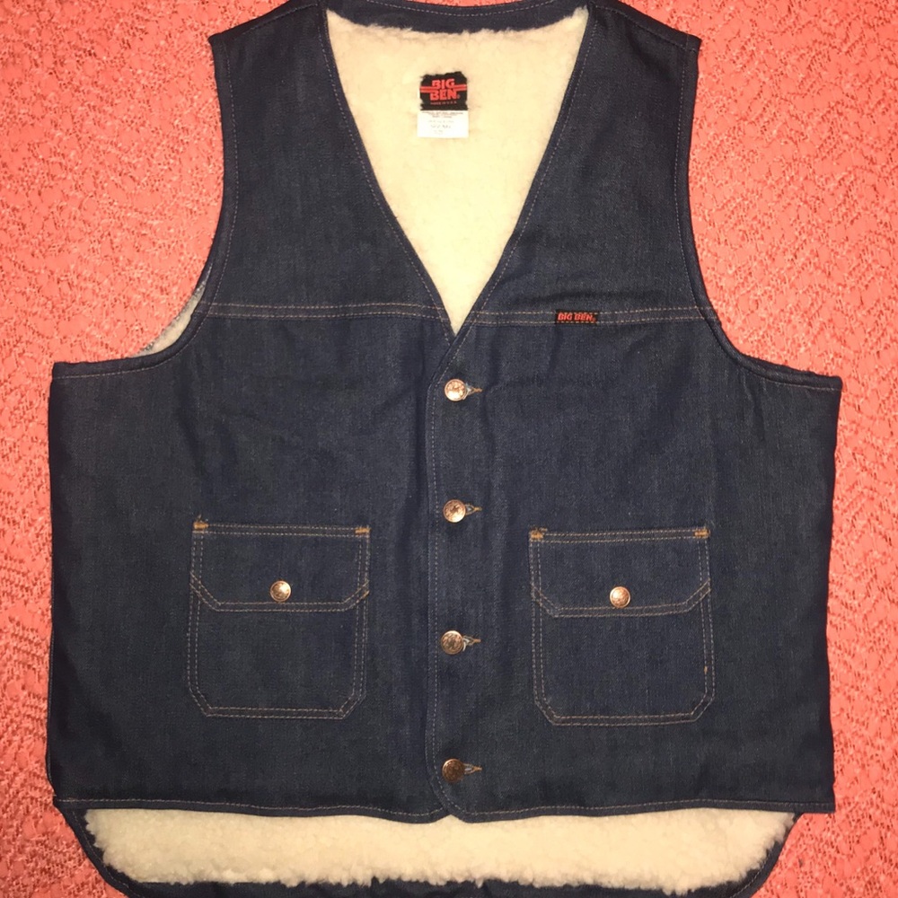 Vintage Big Ben Vest Denim/Sherpa Lined